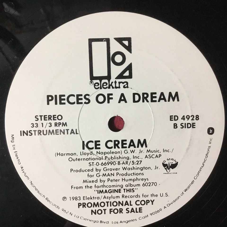 Pieces Of A Dream – Ice Cream *1983:Elektra White Label PROMO *ED 4928 (VG+) - Image 4 of 4