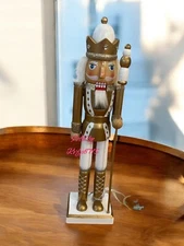 Christmas Nutcracker Gold Soldier 15” NEW Cute Glamour Gold Home Classy