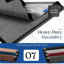 Heavy Duty Non Slip Door Mat Rubber Backing Washable Kitchen Hallway Floor Mat