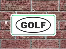 Golf Oval Metal Sign