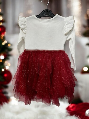 Christmas Reindeer Toddler Girl Tutu Dress Primark New - 第 2/4 張圖片