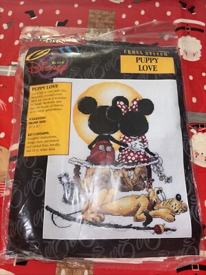 Art of Disney Kreuzstich Set Mickey & Minnie Welpe Liebe Pluto 16  x 20 