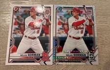 2021 Bowman Chrome Nolan Gorman Mega Box MOJO REFRACTOR Cardinals #BCP-90 & Base