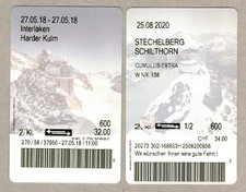 SWITZERLAND INTERLAKEN-HARDER KULM + STECHELBERG-SCHILTHORN TICKETS (571)