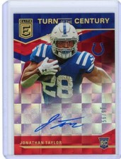 2020 Panini Chronicles Donruss Elite Red Rookie Auto #TOC-JT Jonathan Taylor /99