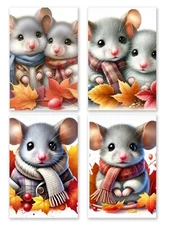 8 Assorted All Occasion Note Cards Blank Greeting Cards w/Envelopes Baby Mice