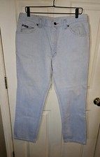 VTG Lee Mens Light Wash High Waisted Straight Leg Jeans Size 36 x 30 Made in USA