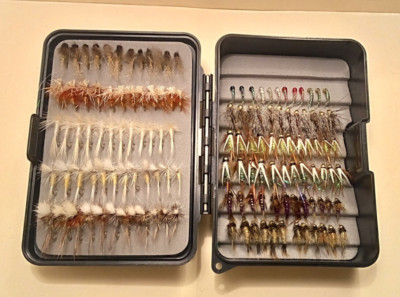 NEW SPRING II MINI FLY BOX  w/ 132 nymphs, wets, pupa, dry flies LQQK