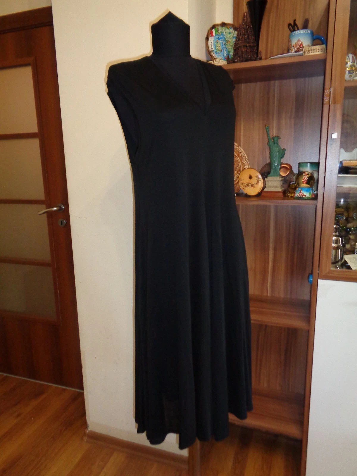 ABITO ACNE STUDIOS NERO ELASTICIZZATO LYOCELL JERSEY SMANICATO SVASATO LINEA A TATA S