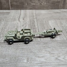 VINTAGE ORIGINAL LIDO TOY MILITARY ARMY JEEP PLASTIC 3" USA 1950's  Cannon