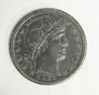1903 P US Mint Liberty Head Barber Quarter 90% Silver Coin ~ Extra Fine