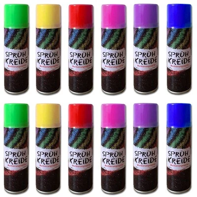 HAC24 12er Set Sprühkreide 175 ml je Dose 6 Farben Sprüh Markierungsspray Kreidespray