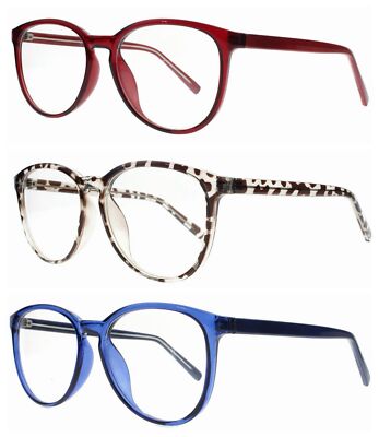 Women Stylish Acetate Square Metal Inside Temple Nearsighted Glass -1.0~-8.0