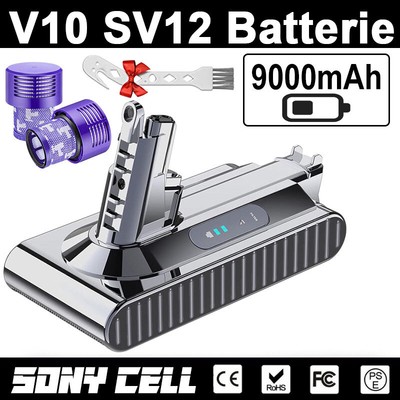 Für Dyson V10 9000mAH Akku Absolute SV12 Animal Motörhead Cyclone Pro 4.6Ah SONY
