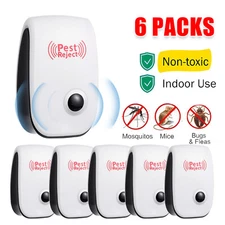 6 Packs Ultrasonic Pest Reject Home Control Electronic Repellent Rat Mice Insect