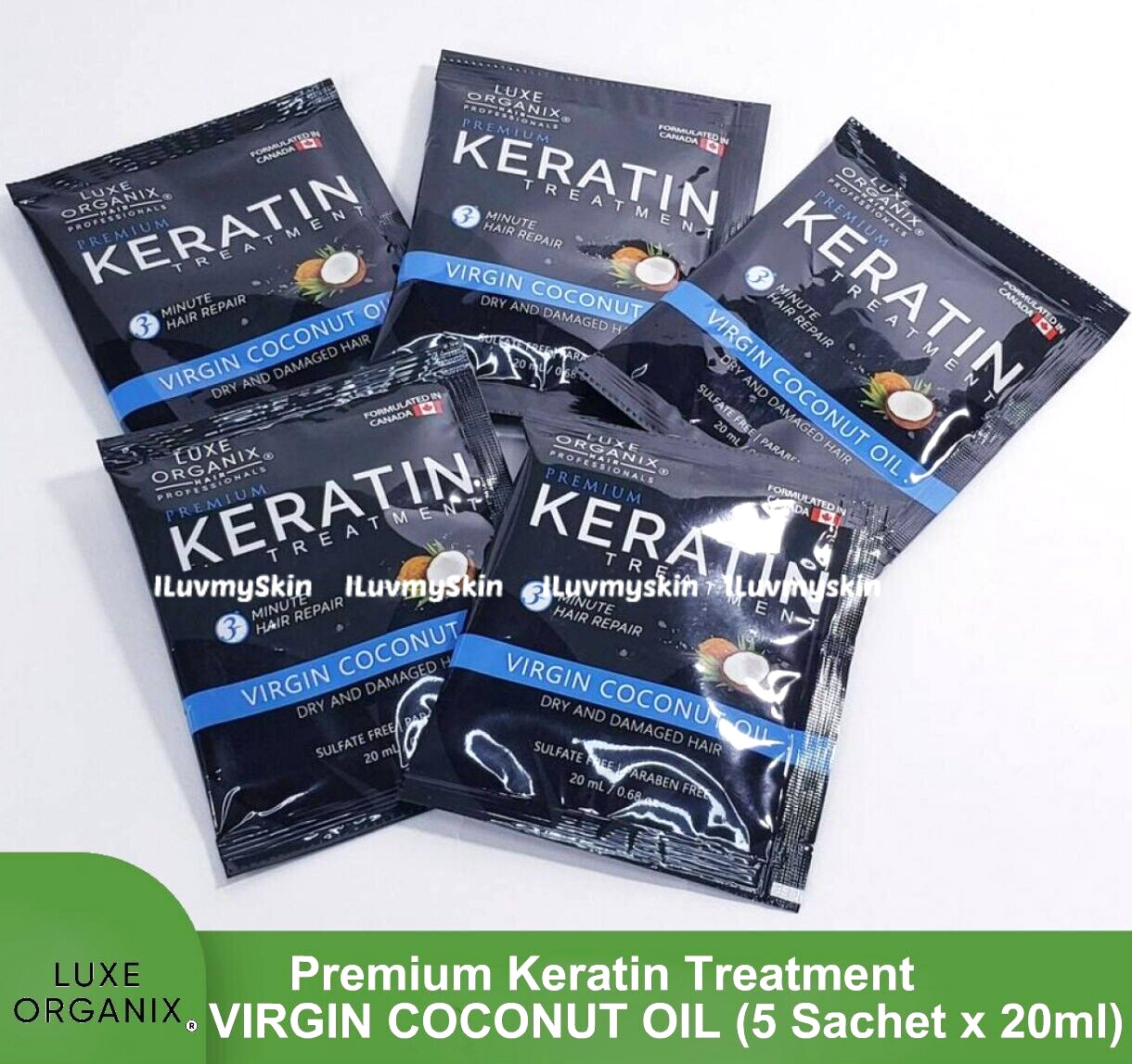Luxe Organix Premium Keratin Treatment Virgin Coconut Oil (5 Sachet x