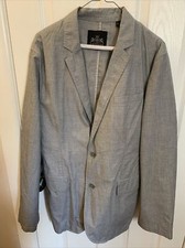 Express Men's Fitted Photographer Sport Coat Size Med Grey Cotton Jacket