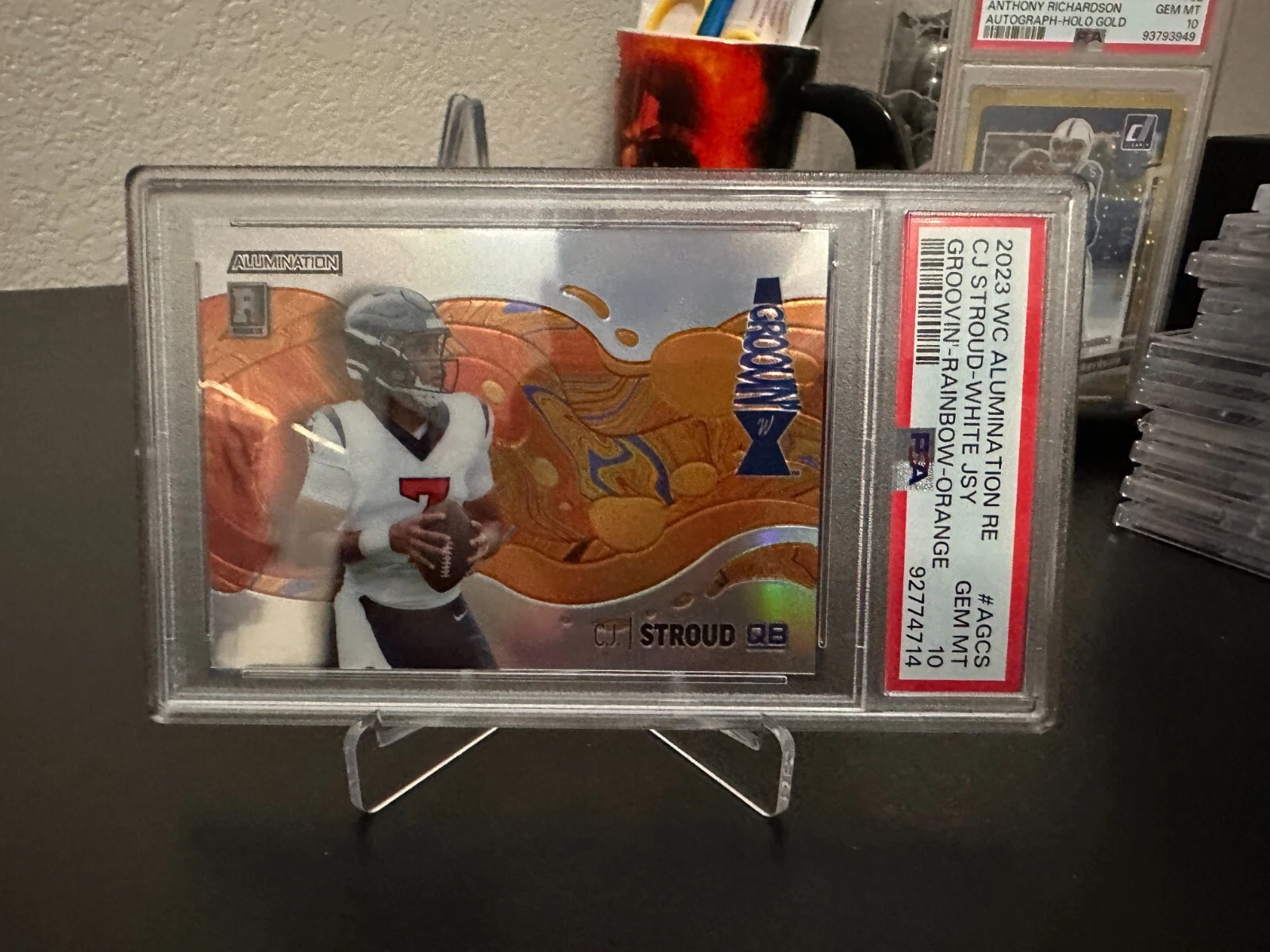 CJ Stroud Wild Card Alumination Rookie Edition Groovin #AGCS White Jersey-Rainbow-Orange