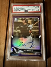Nick Madrigal | 2018 Bowman Chrome | Purple Refractor Auto 093/250 | PSA 9