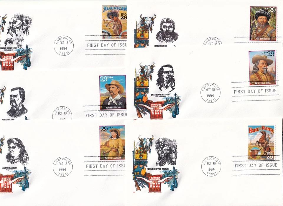 1994 Legends of the West Sc 2869 full Lawton OK set on 20 House of Farnam cachet - Image 3 of 3