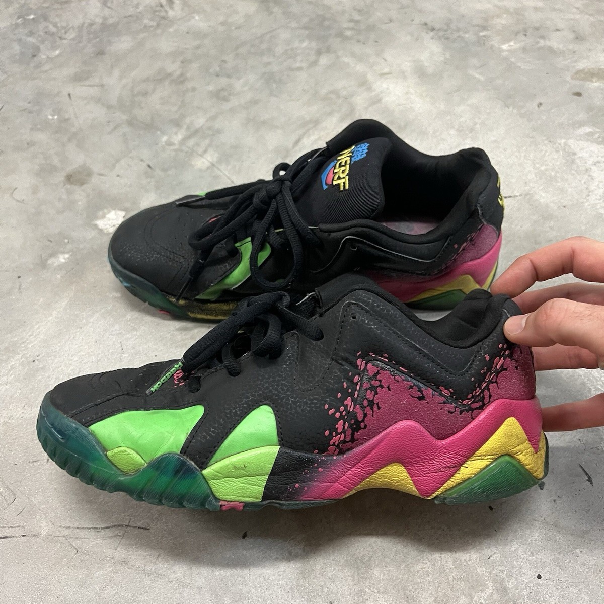 Reebok NERF Kamikaze II Backboard Shoes Mens 10 Multicolor Athletic Sneakers
