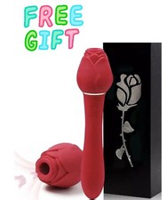 Upgraded 2 in 1, Rose Toy For Women 10 Powerful Wand Vibration 7 Suction Mode
