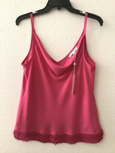 TRINA TURK Pink Buffett Tank Top w/ Fringe Sz M $168 NWT - Picture 3 of 9