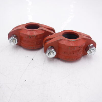 2 Pack 1'' GemLock Grooved Rigid Coupling Fig 12 Orange SEE DESC
