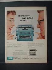 1955 IBM Electric Typewriter Secretary and Boss Agree Vintage Print Ad 11420 thumbnail