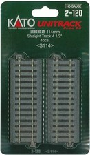 Kato 2-120 Straight Track 114mm 4 pcs HO Scale