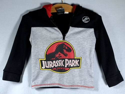 Jurassic Park Movie Logo Colorblock Hoodie Youth Size 7 Jurassic World