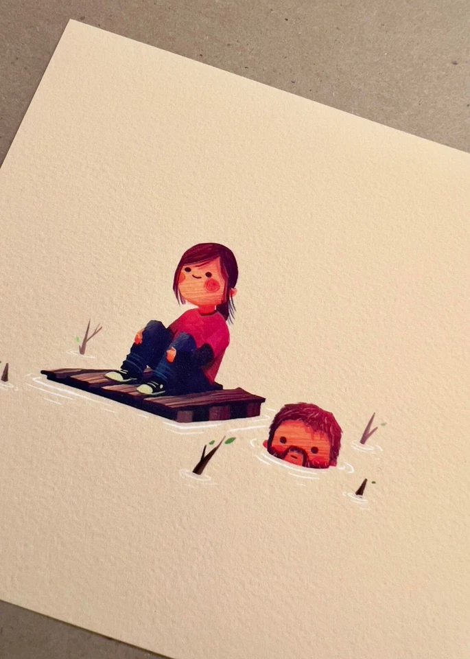 Póster Olly Moss THE LAST OF US JOEL & ELLIE HBO 5x5 Juego Mondo RARO Foto 4 de 4