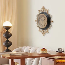 Indoor Modern Black-gold Wall Clock Wall Clock Silent Metal Retro Wall Clock