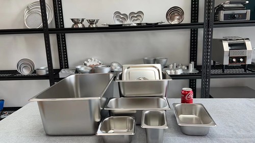 2X 1/9 Stainless Steel Brain Marie GN Steam Tray Pan Container Food 10cm depth - Picture 3 of 12