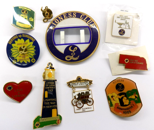 Michigan LIONS / LIONESS CLUB PINS Some Old / Vintage Lot # 4