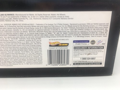 Nascar 2 Hot Wheels 2002 #5 Kellogg's Terry Labonte & #99 2000 Exide Jeff Burton - Picture 20 of 21