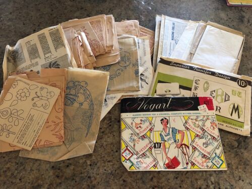🌹 BIG LOT OF 1½ POUNDS - ASSORTED EMBROIDERY TRANSFER PATTERNS - ALL VARIETIES - Picture 1 of 6