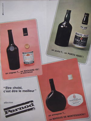 WERBUNG ARMAGNAC MONTESQUIOU COGNAC EDOUARD VII PORTO FEIST - AUSWAHL PERNOD