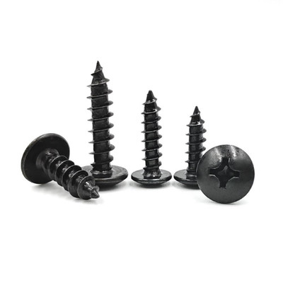 20 Stück Schwarze M4 x 35mm Selbstschneidende Holzschrauben aus Kohlenstoffstahl