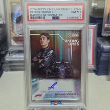Topps 2024 Paddock Pass F1 George Russell RL-RUS Black Parrellel PSA 8 Auto 4/10