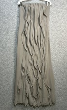White by Vera Wang Size 10 Charcoal Strapless Ruffled Chiffon Gown Prom Wedding