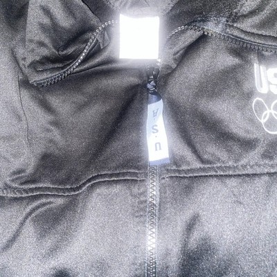 United States US Olympic Committee Black Zip Up Jacket Mens Size XXL