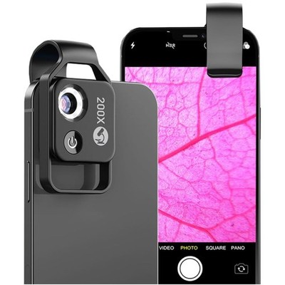 200X Mini-Mikroskop für Smartphone in Schwarz