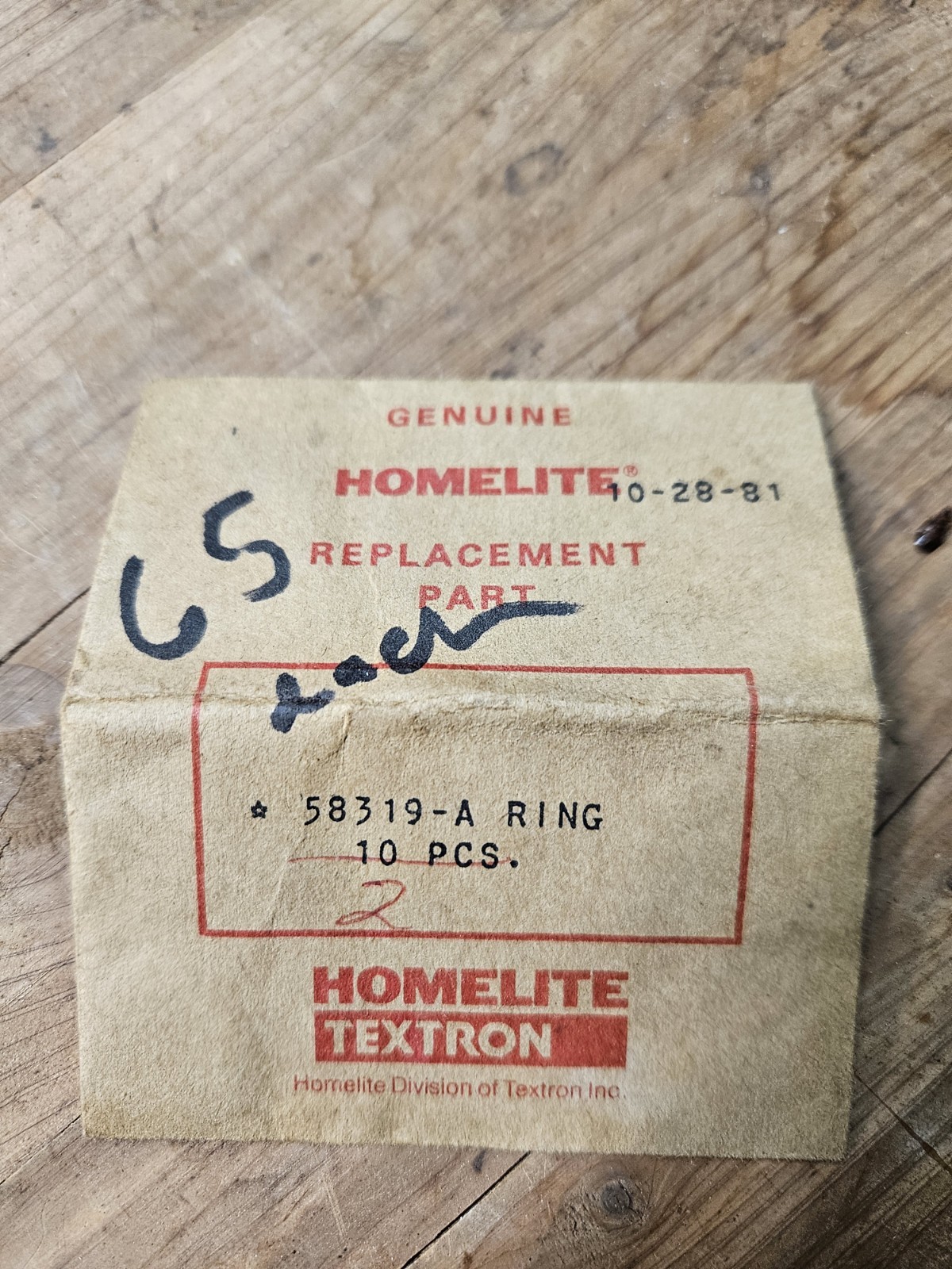 Homelite Air Filter Cover Nut Ring Part 58319-A - 1 per Bag