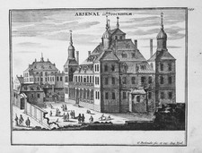 Stockholm Arsenal Armory Zeughaus Schweden Sweden Bodenehr Kupferstich 1720