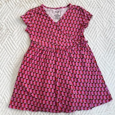 DVF x Target Girls Size 8 Pink Geometric Wrap Dress