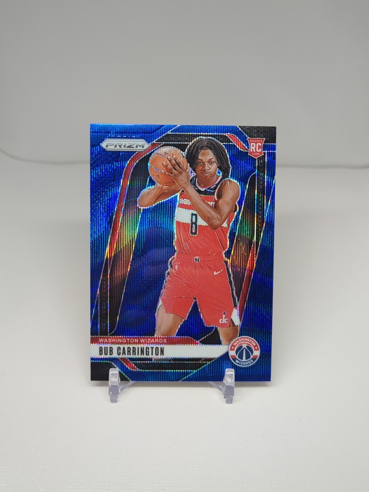 Bub Carrington 2024-25 Panini Prizm #244 BLUE WAVE Prizm RC #'d /125