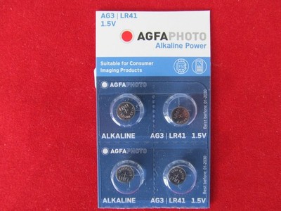 4x Agfa Photo AG 3 AG3 LR41 L736H GP92A GP192 G3 192 Knopfzelle