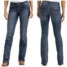 Wrangler Bootcut Jeans Blue Denim Junior Girls 17x34 12-14 High Rise Cowgirl