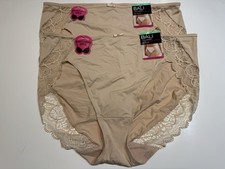 NWT 2 Pairs Bali Lace Desire Hi-Cut Panties DFLD62 Size XL 8 Beige